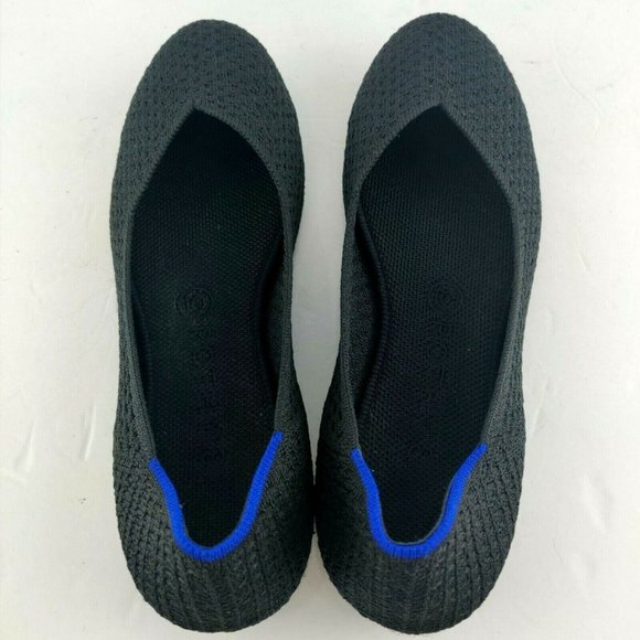 Rothy’s The Flat Size 9 W Round Toe Comfort Slip On  Ballet Flats in Black Blue - Picture 4 of 11